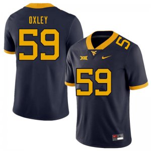 Men's West Virginia Mountaineers NCAA #59 Jackson Oxley Navy Authentic Nike Stitched College Football Jersey UN15Y83BS